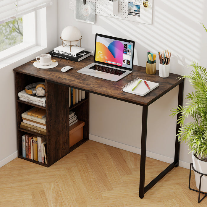 115 CM Computer Desk with 5 Storage Compartments-