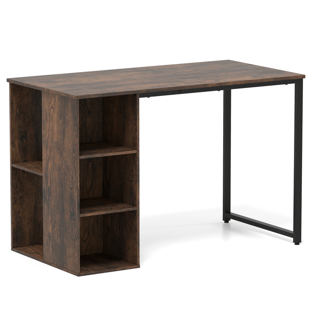 115 CM Computer Desk with 5 Storage Compartments-