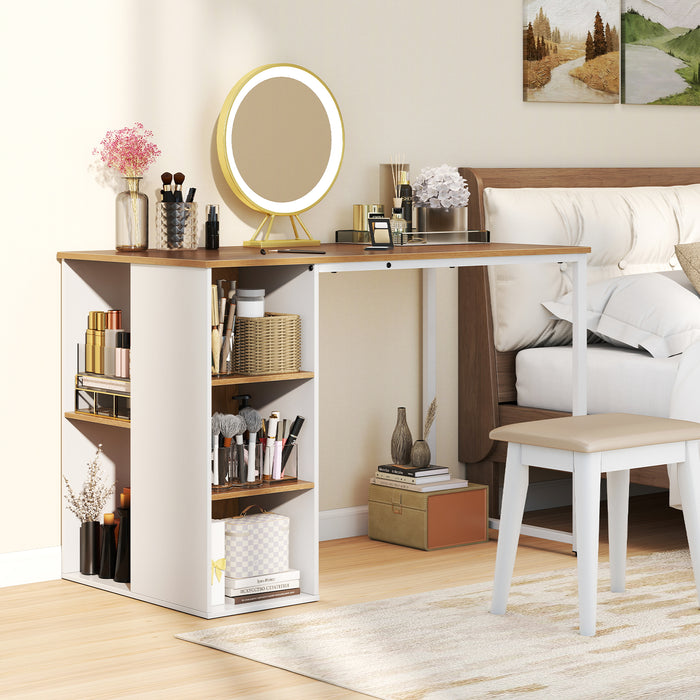 115 CM Computer Desk with 5 Storage Compartments-