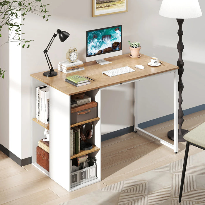 115 CM Computer Desk with 5 Storage Compartments-