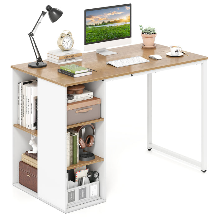115 CM Computer Desk with 5 Storage Compartments-