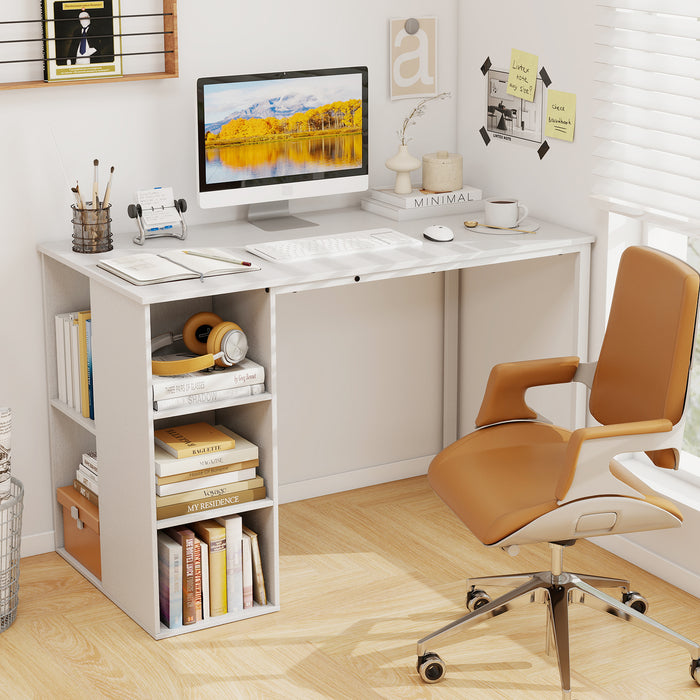 115 CM Computer Desk with 5 Storage Compartments-