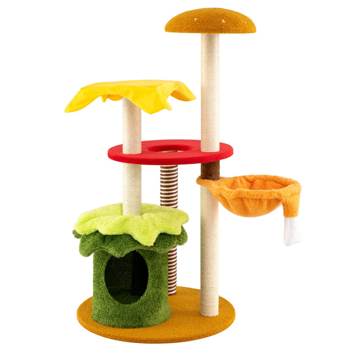 117 cm Modern Cat Tree with Sisal Posts and Plush Cushions for Indoor-