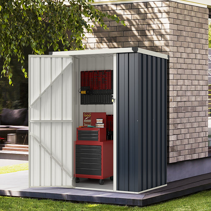 117 x 89 cm Metal Outdoor Storage Shed for Bike Garbage-