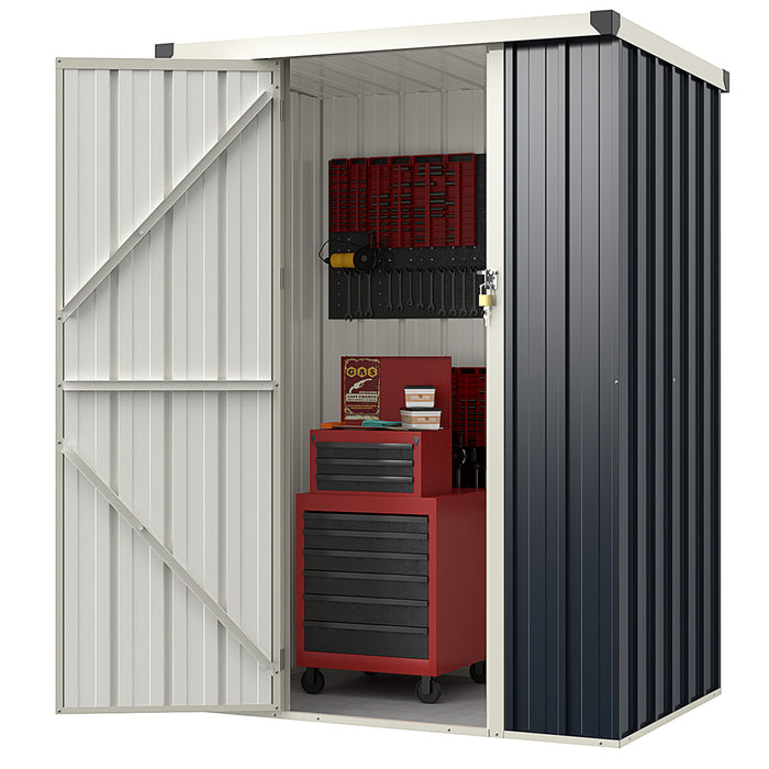 117 x 89 cm Metal Outdoor Storage Shed for Bike Garbage-