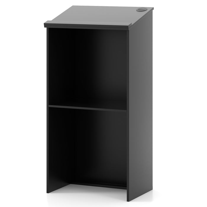Podium Stand Hostess Stand for Speakers with Storage Shelf-