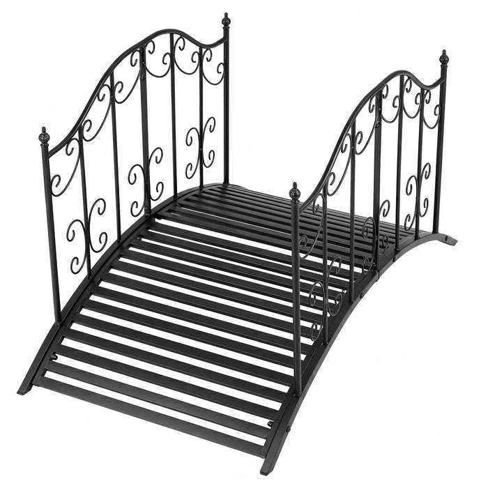 118 cm/101.5 cm Garden Metal Bridge with Dual Patterned Side Rails-