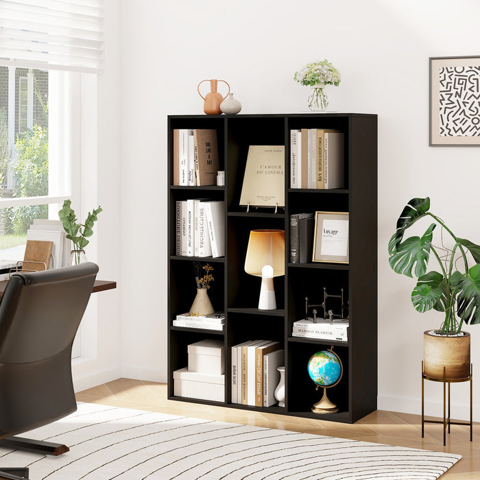11-Cube Bookcase Modern Geometric Bookshelf with Anti-tipping Kits-White