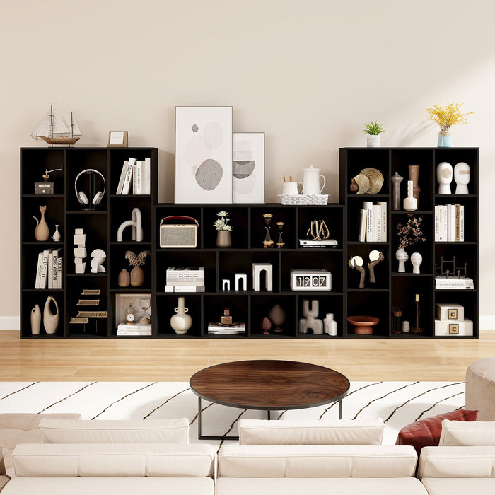 11-Cube Bookcase Modern Geometric Bookshelf with Anti-tipping Kits-White