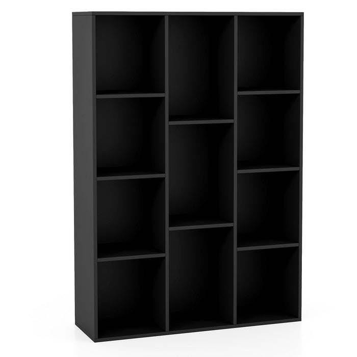 11-Cube Bookcase Modern Geometric Bookshelf with Anti-tipping Kits-White