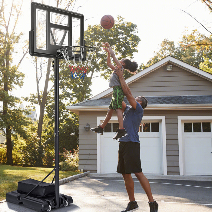 11-Level Portable Adjustable Basketball Hoop and Goals System with Build-