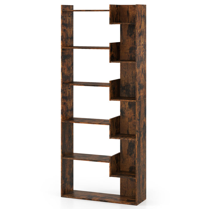 11-Shelf Wooden Bookshelf with 2 Anti-Tipping Kits-
