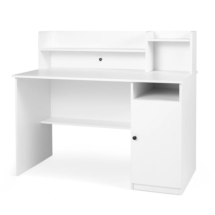120 CM Computer Desk with Monitor Stand and Storage Cabinet-
