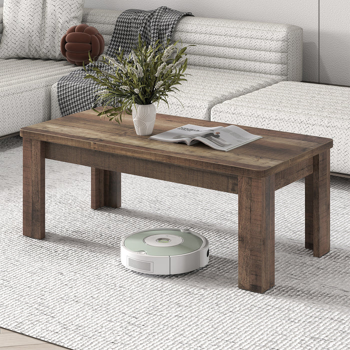 120 cm Farmhouse Coffee Table with Spacious Tabletop-