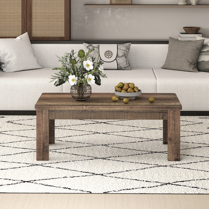 120 cm Farmhouse Coffee Table with Spacious Tabletop-