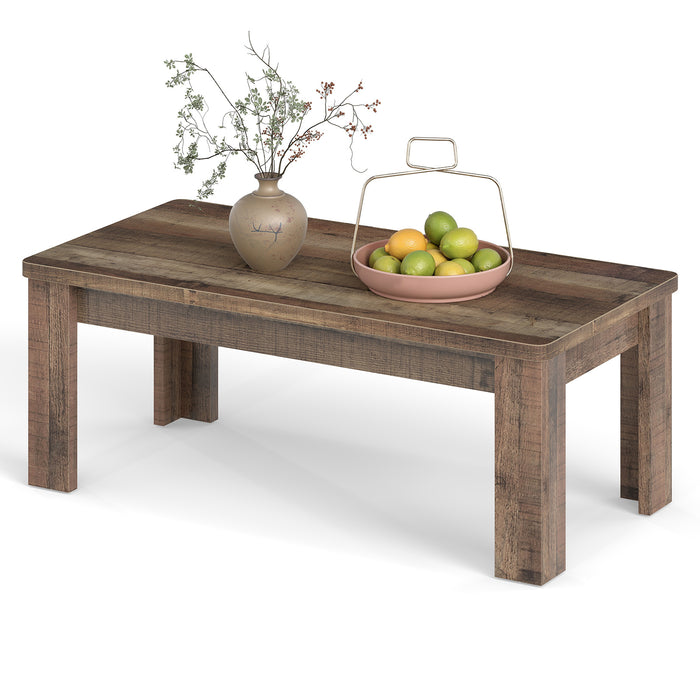 120 cm Farmhouse Coffee Table with Spacious Tabletop-