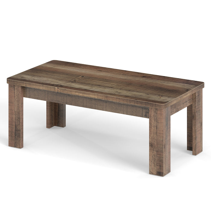 120 cm Farmhouse Coffee Table with Spacious Tabletop-