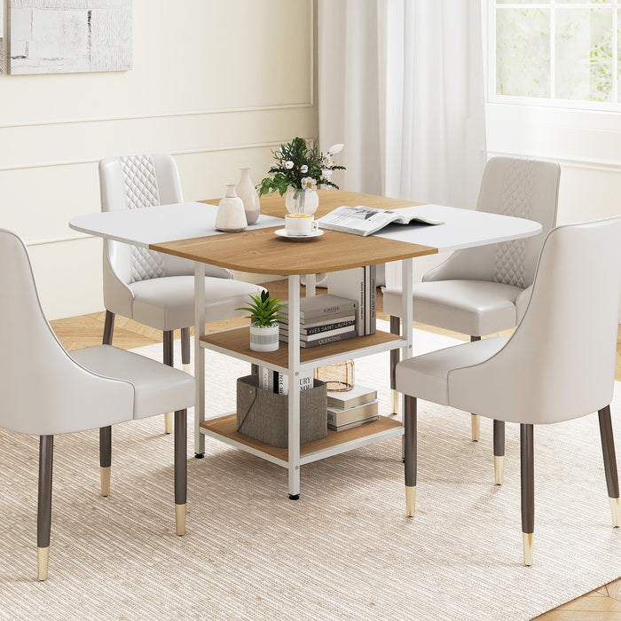 120 cm Modern Dining Table with Mix-colored Tabletop-