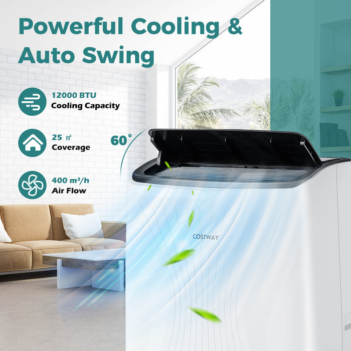 Portable 12000 BTU Air Conditioner - With Heat Function and Smart WiFi Connectivity - Ideal for Climate Control in Any Room