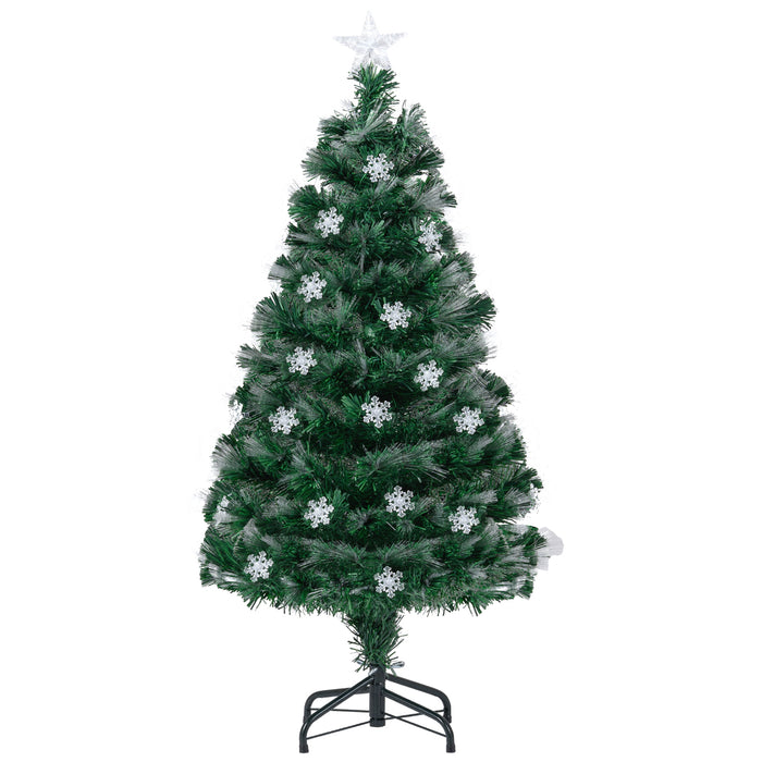 120/150 cm Fiber Optic Christmas Tree Artificial Pre-lit Xmas Tree with 8 Lighting Modes-