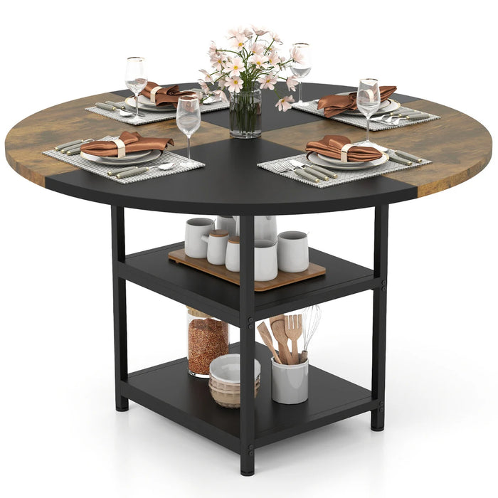 120 cm Dining Table with 2-tone Color-blocked Design-
