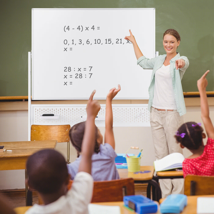 120 x 90 CM Double-Sided Dry Erase Mobile Board with Stand-