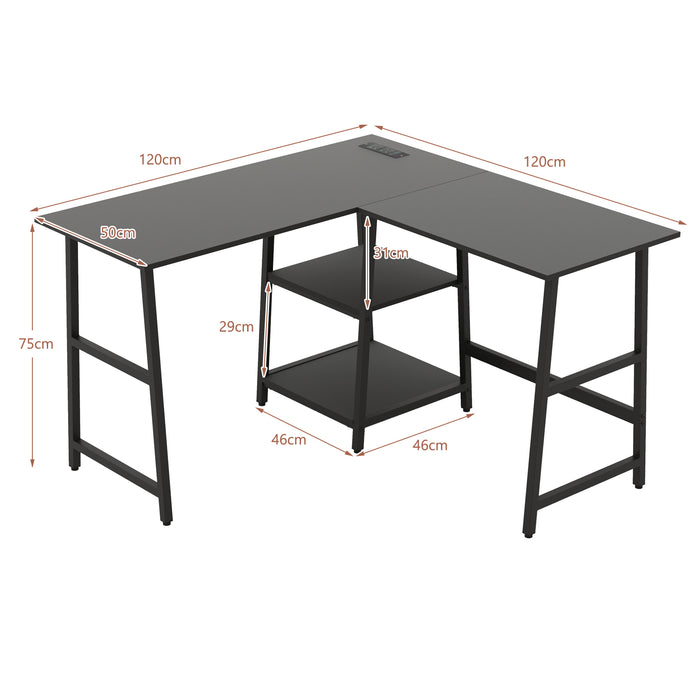 120cm L Shaped Computer Desk For Home Office Students Professionals 120cm-l-shaped-computer-desk-for-home-office-students-professionals