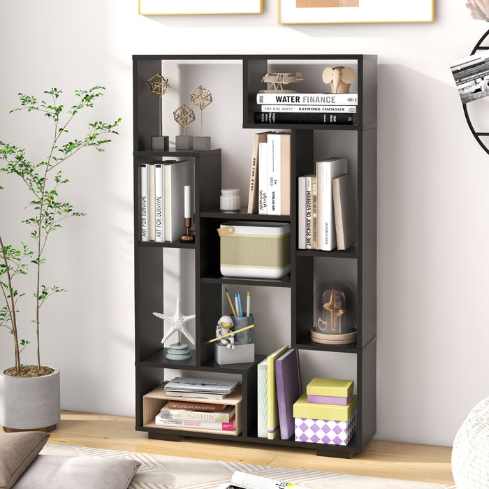 Tall 120cm Bookshelf - Home Office Black Bookcase with Anti-tipping Kits - Ideal for Organizing Books and Home Office Essentials