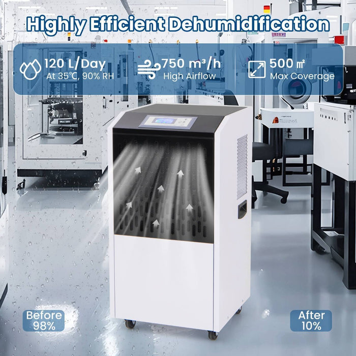 120L Commercial Industrial Dehumidifier for Spaces up to 500㎡-