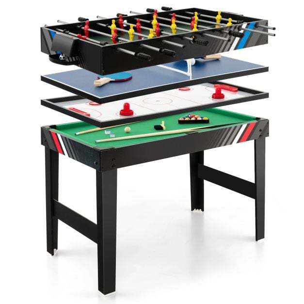 125CM 4-in-1 Multi Games Table with Accessories for Home Play Room-