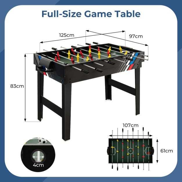 125CM 4-in-1 Multi Games Table with Accessories for Home Play Room-