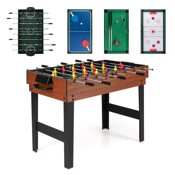 125CM 4-in-1 Multi Games Table with Accessories for Home Play Room-