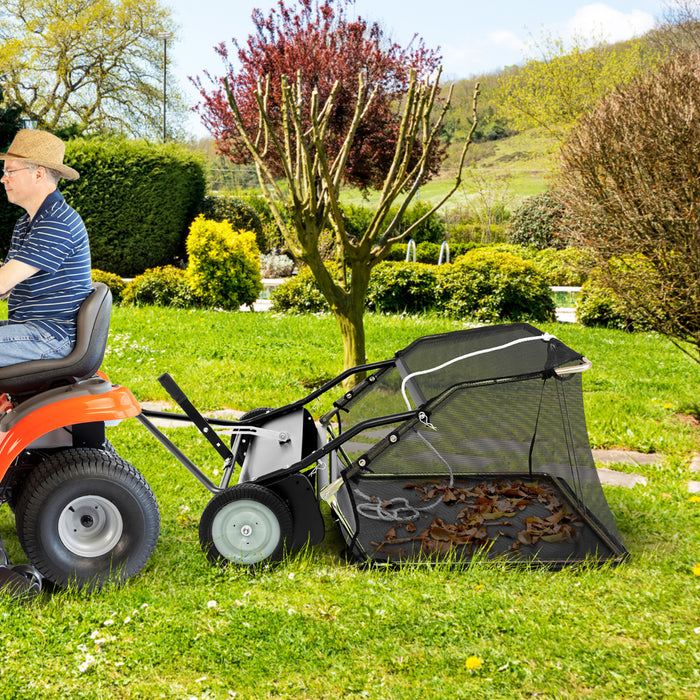 126 cm Tow-Behind Lawn Sweeper with Large-Capacity Hopper Bag-