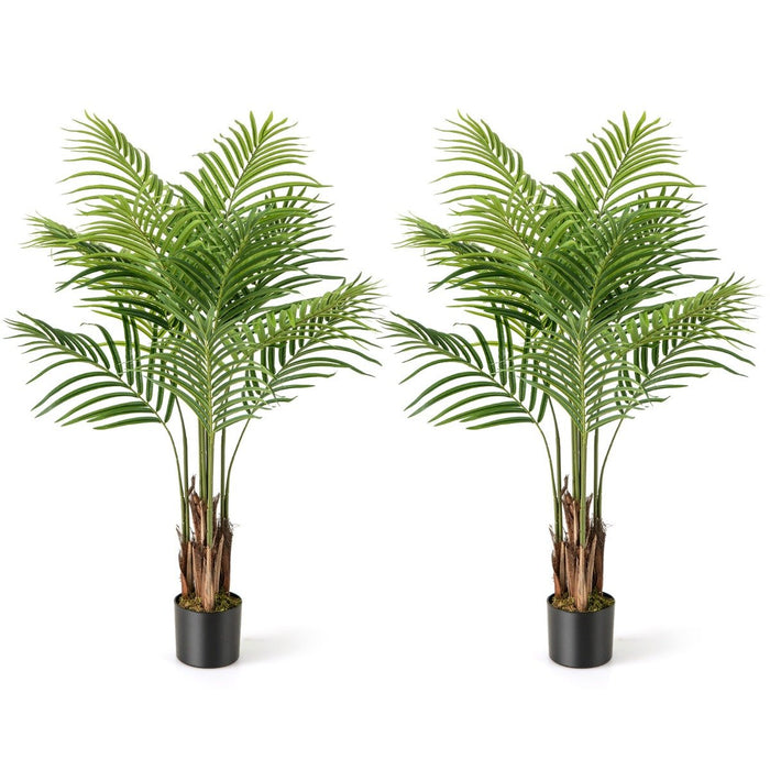 128CM Tall Artificial Palm Paradise Plant with 12 PEVA Leaves and Wide Stable Pot-Green