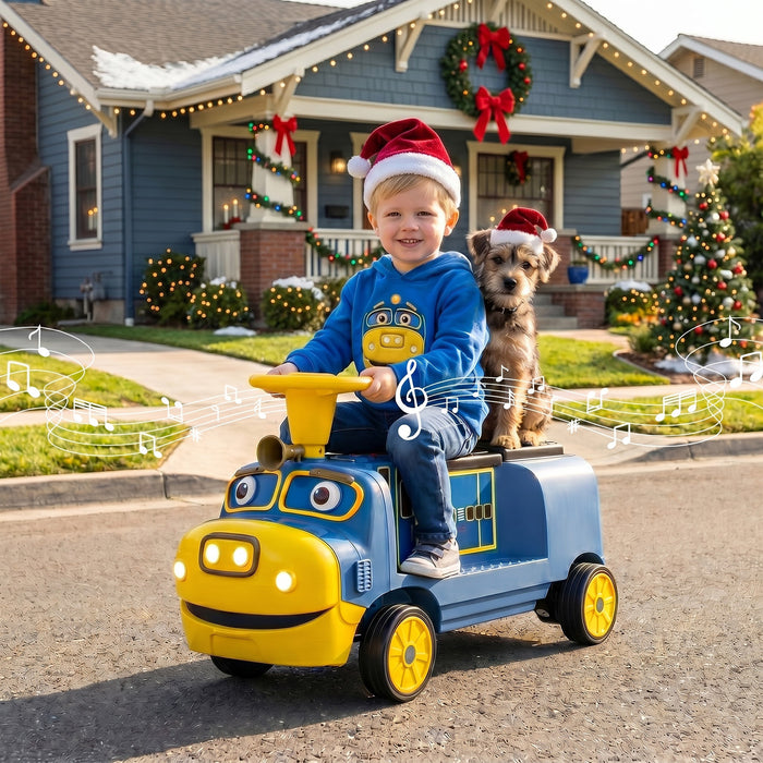 12V 2-Seater Ride on Train Licensed Chuggington with Music and Adjustable Seat-