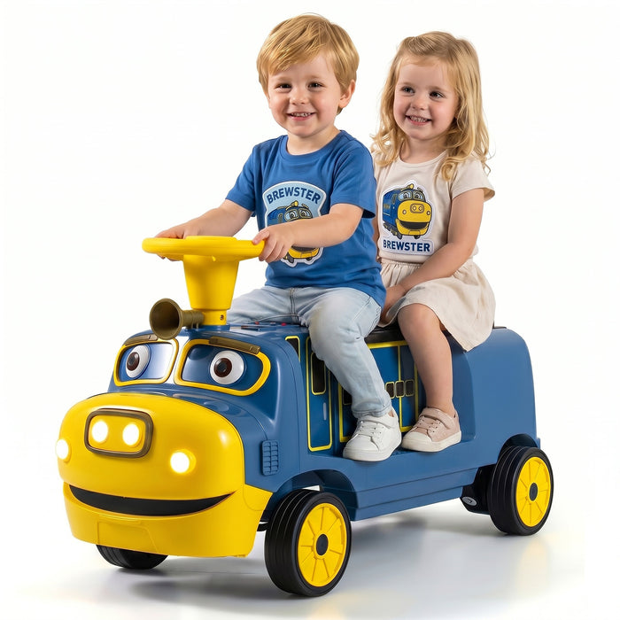 12V 2-Seater Ride on Train Licensed Chuggington with Music and Adjustable Seat-