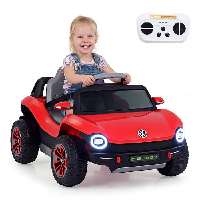 12V Kids Electric Car Licensed Volkswagen with Remote and LED Headlights-Pink