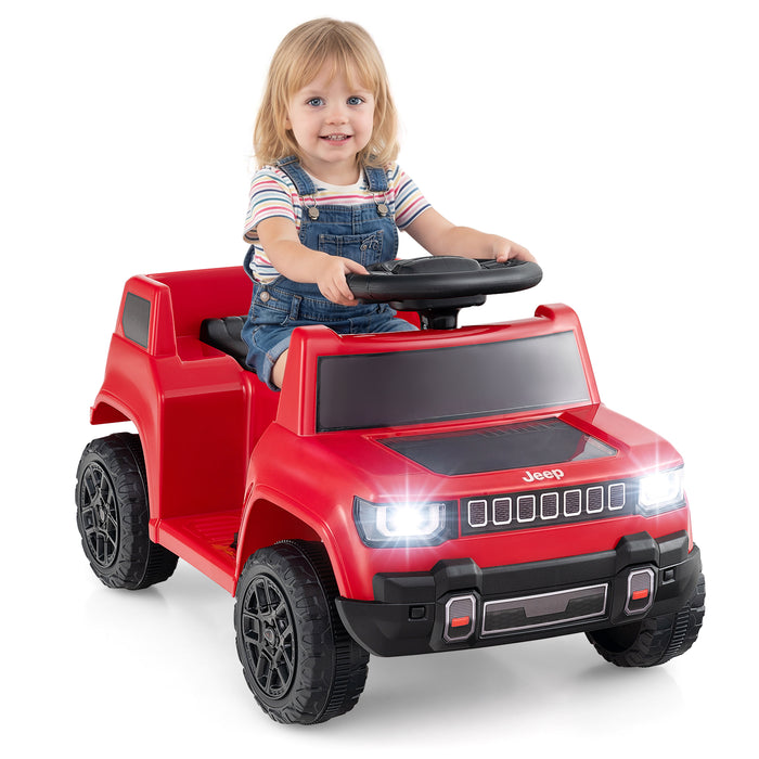 12V Kids Ride On Car Licensed Jeep Electric Vehicle with LED Lights for 18-96 Months-Black