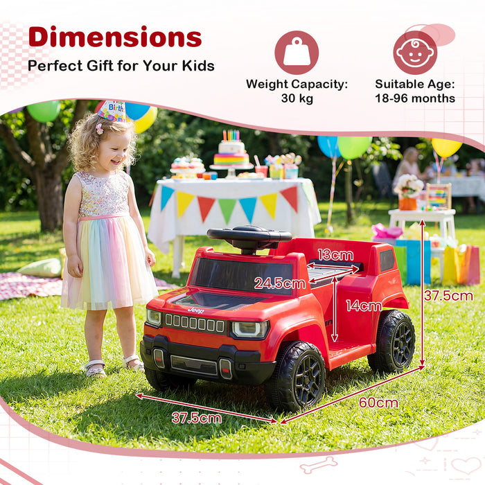 12V Kids Ride On Car Licensed Jeep Electric Vehicle with LED Lights for 18-96 Months-Black