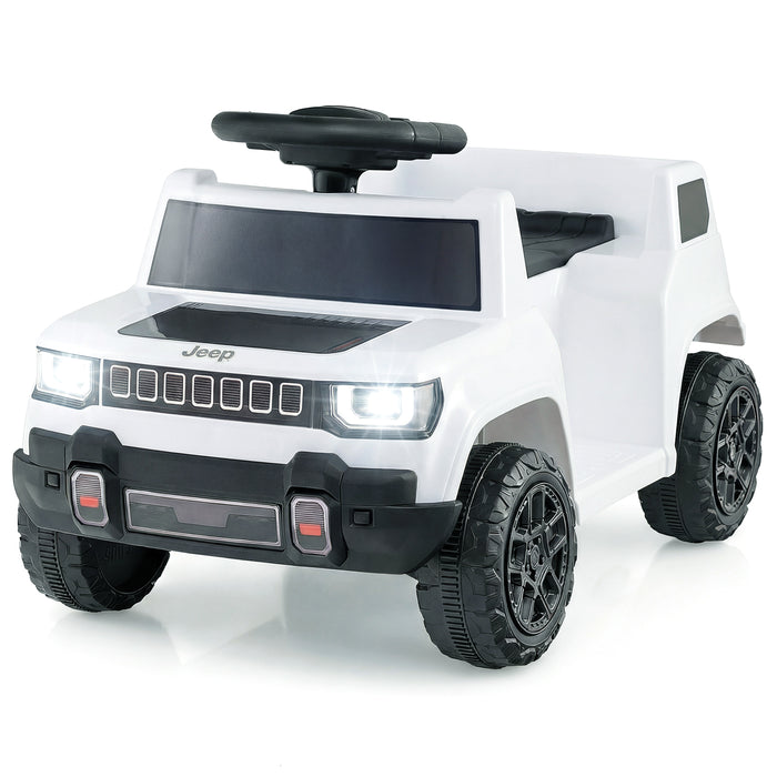 12V Kids Ride On Car Licensed Jeep Electric Vehicle with LED Lights for 18-96 Months-Black