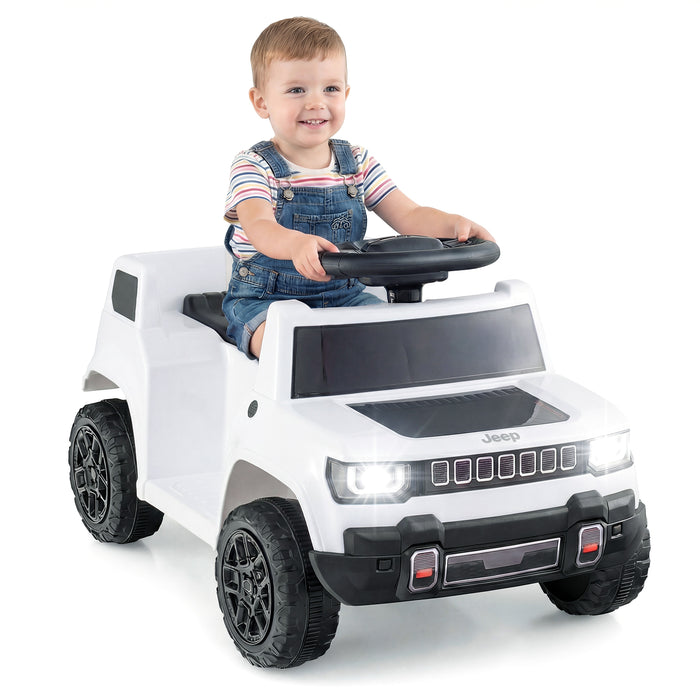 12V Kids Ride On Car Licensed Jeep Electric Vehicle with LED Lights for 18-96 Months-Black