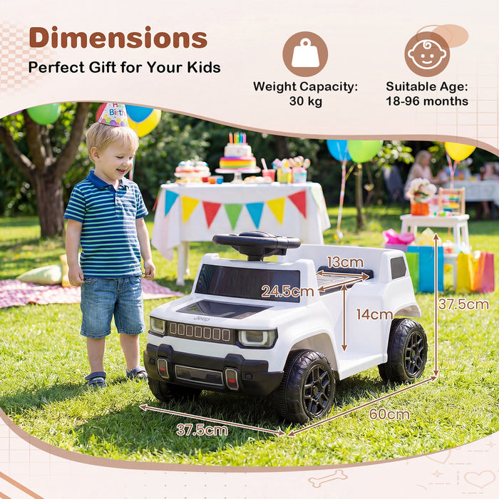 12V Kids Ride On Car Licensed Jeep Electric Vehicle with LED Lights for 18-96 Months-Black