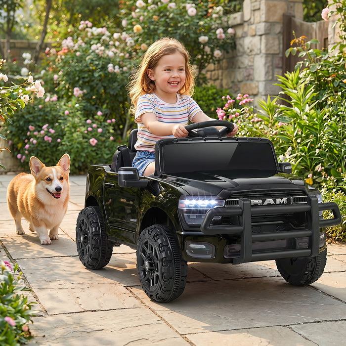12V Kids Ride On Car with Remote Control and LED Lights-White