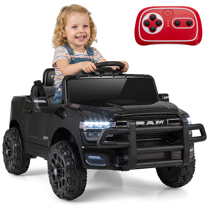 12V Kids Ride On Car with Remote Control and LED Lights-White