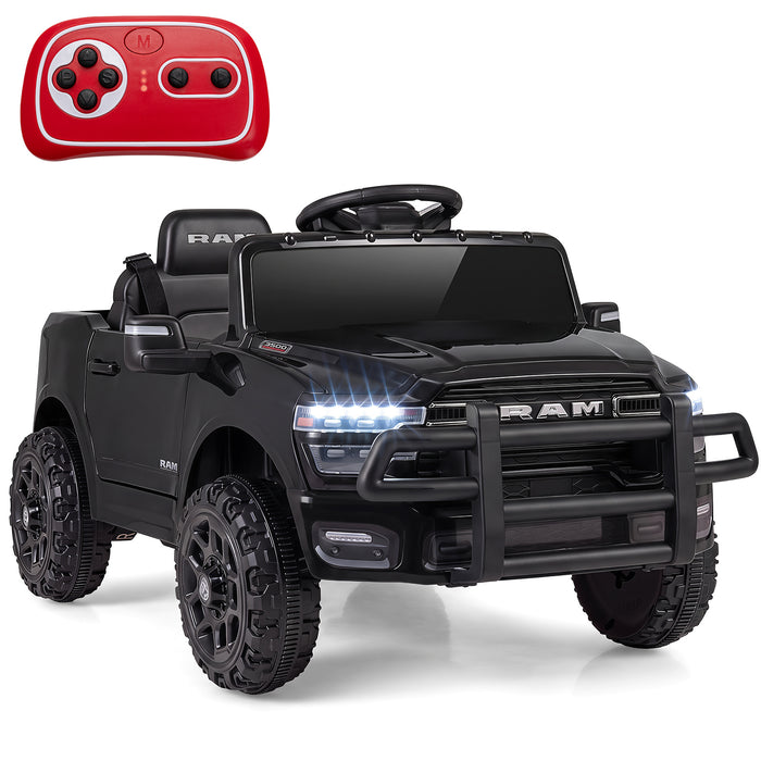 12V Kids Ride On Car with Remote Control and LED Lights-White