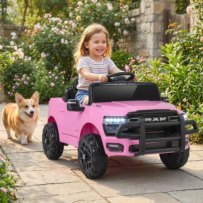 12V Kids Ride On Car with Remote Control and LED Lights-White