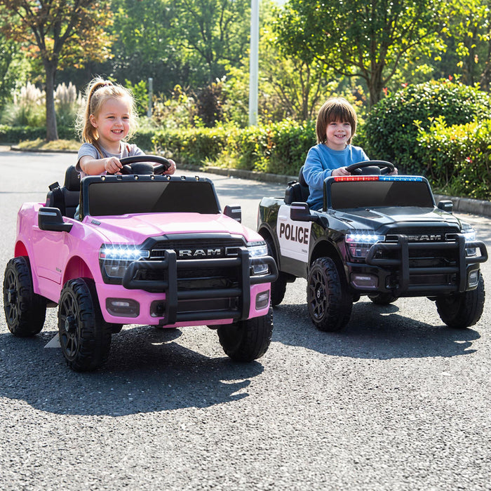 12V Kids Ride On Car with Remote Control and LED Lights-White