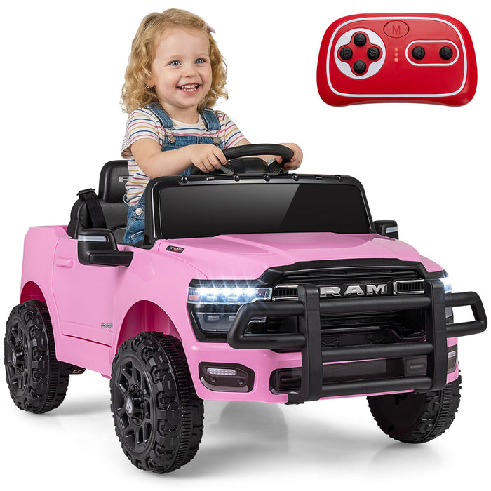 12V Kids Ride On Car with Remote Control and LED Lights-White
