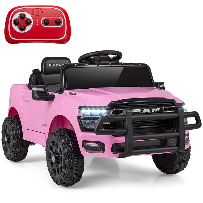 12V Kids Ride On Car with Remote Control and LED Lights-White