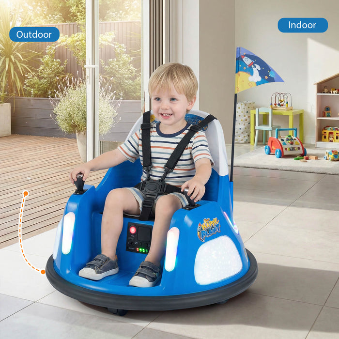 12V Bumper Car for Kids with Remote Control and Lighting Modes-